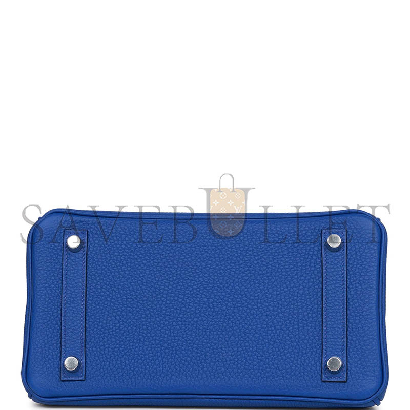 H**mes MASTER BIRKIN 25 BLEU ROYAL MATTE ALLIGATOR AND TOGO TOUCH PALLADIUM HARDWARE (25*20*13cm)